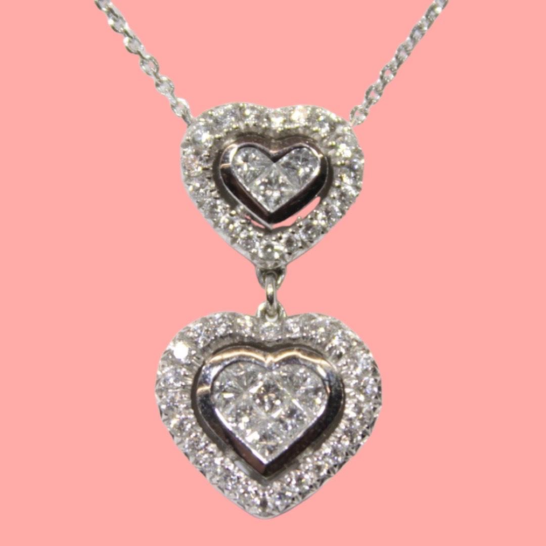 Twin Heart Diamond Necklace | Dunkin's Diamonds