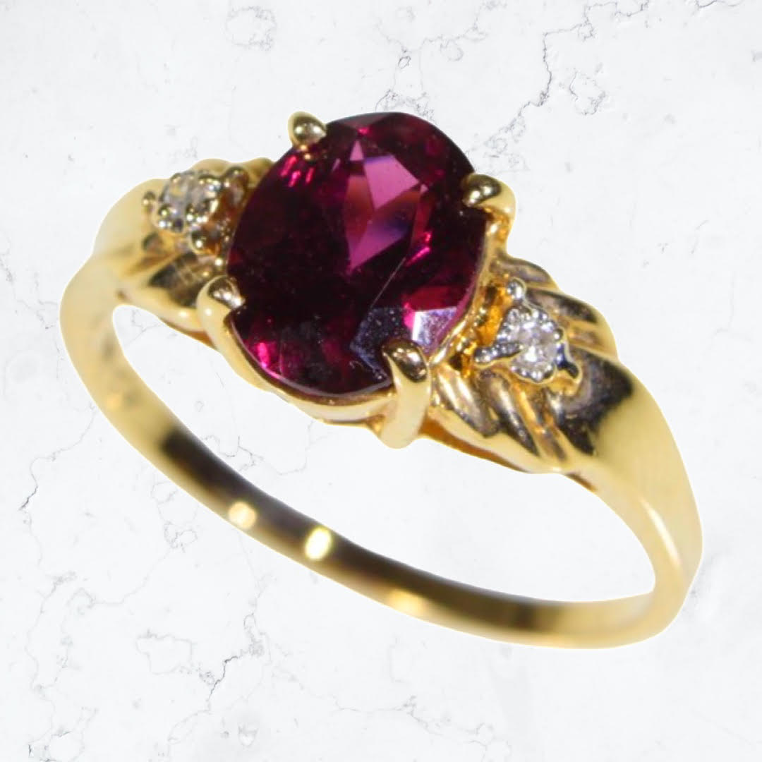 Raspberry Rhodolite Garnet and 14kt Yellow Gold Ring – Susan Crow Studio