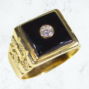 Don's Deals at The Showroom - 14ky Men's Onyx and Diamond Ring