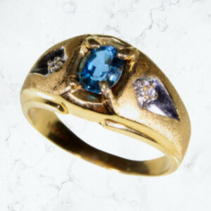 Don's Deals at The Showroom - 10ky Men's Blue Topaz & Diamond Ring